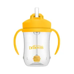 DR BROWN'S - Vaso Antiderrame con Asas 270ml 6m+ Dr Brown´s Amarillo