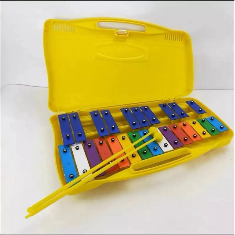 SHOP EHOME BAG - Metalófono Cromático Xilófono 25 Notas Con Maleta Amarillo