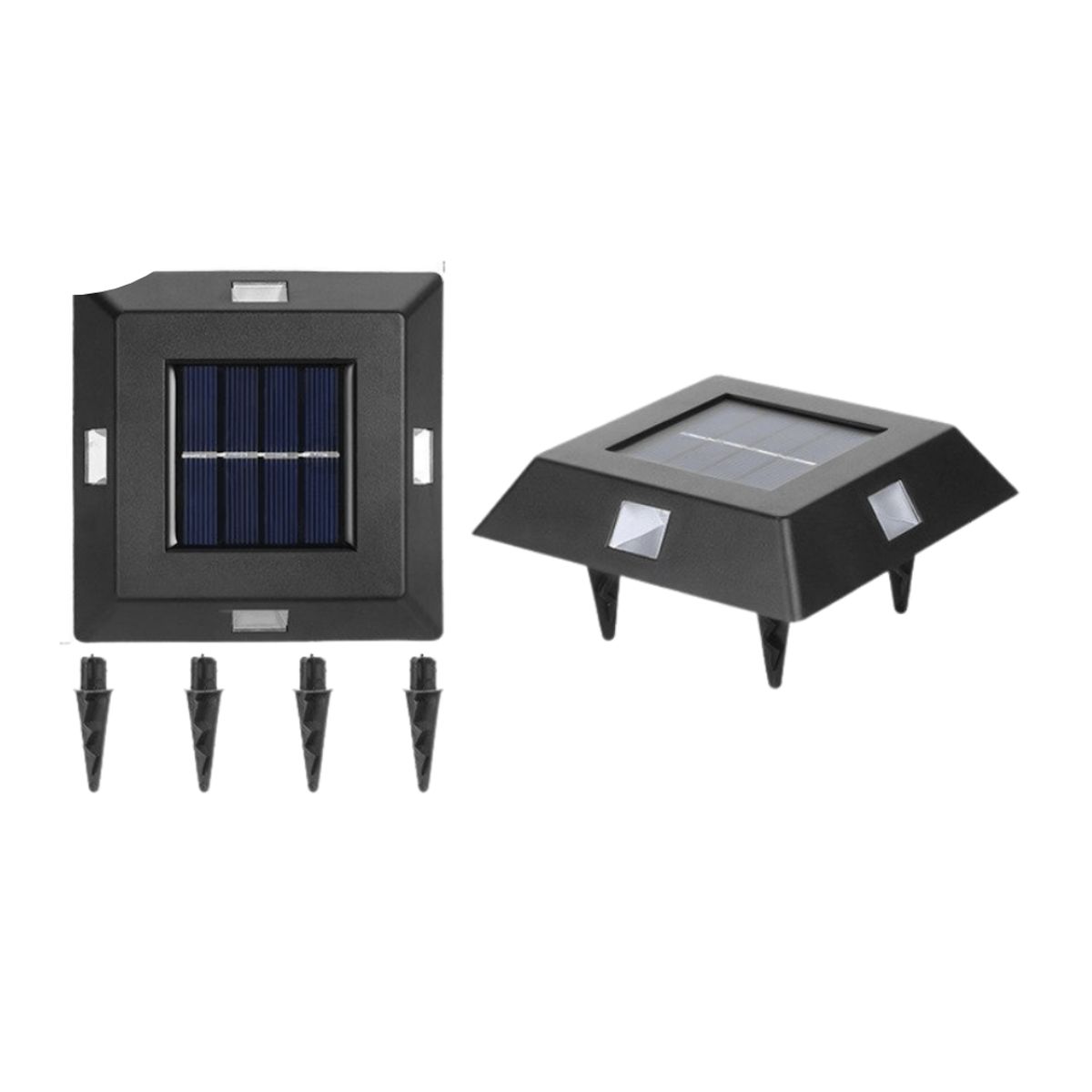 GENERICO - Apliqué 360° Solar - 4 Unidades IP65 Luz Cálida