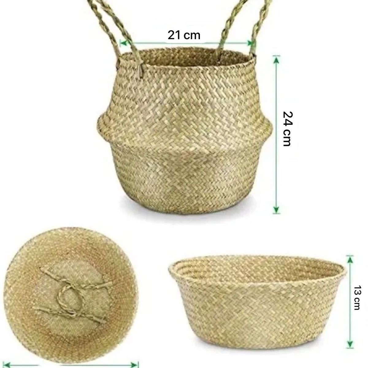 OEM - Macetero Cesto Canasto Maceta De Mimbre Plegable 2