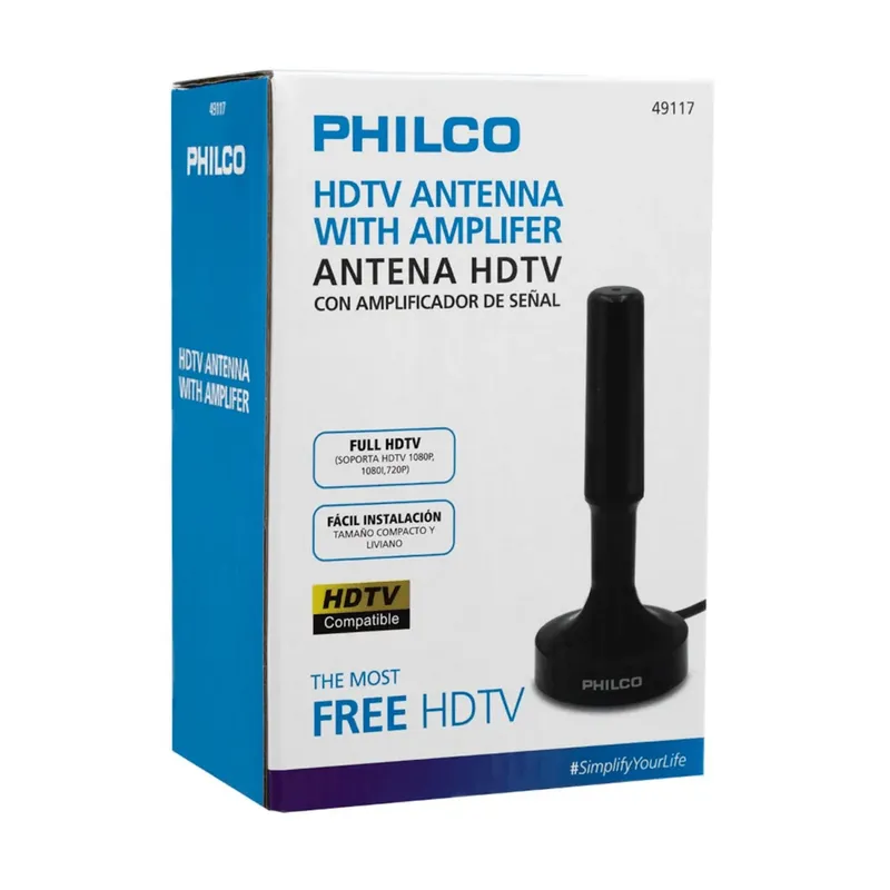 PHILCO - Antena HTDV PHILCO Alta Ganancia con amplificador booster