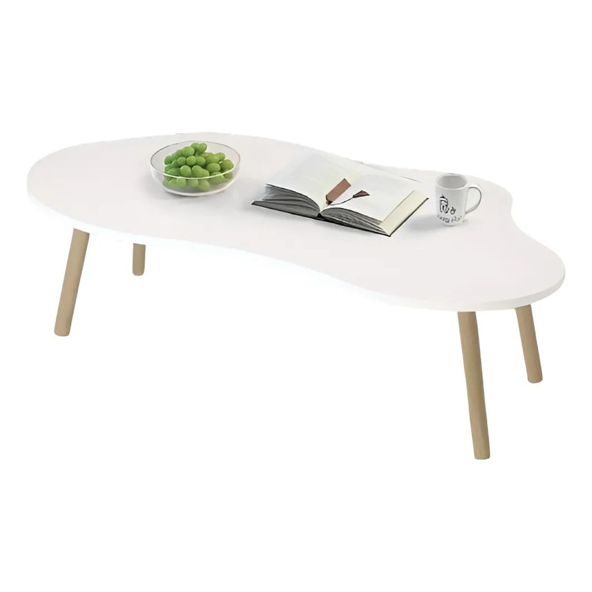 MUNDO MAGIA - Mesa De Centro Con Forma De Nube 100x50x42cm Blanco