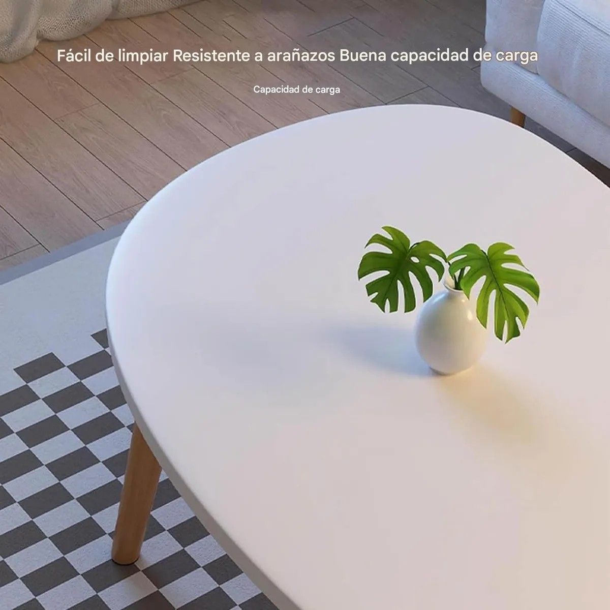 MUNDO MAGIA - Mesa De Centro Con Forma De Nube 100x50x42cm Blanco