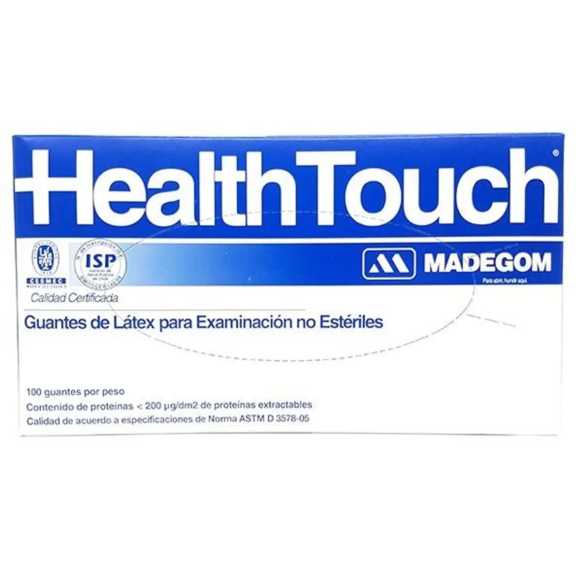 GENERICO - GUANTE EXAMINACIÓN LÁTEX CON POLVO HEALTH TOUCH S