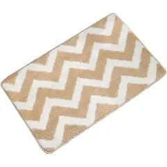 OEM - Alfombra Entrada Hogar Limpiapiés Peluda Zigzag 80x50cm