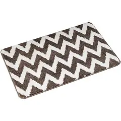 OEM - Alfombra Entrada Hogar Limpiapiés Peluda Zigzag 80x50cm