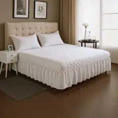 ARMONIA - Faldón Cama Doble King Acolchado Con Fundas Incluidas