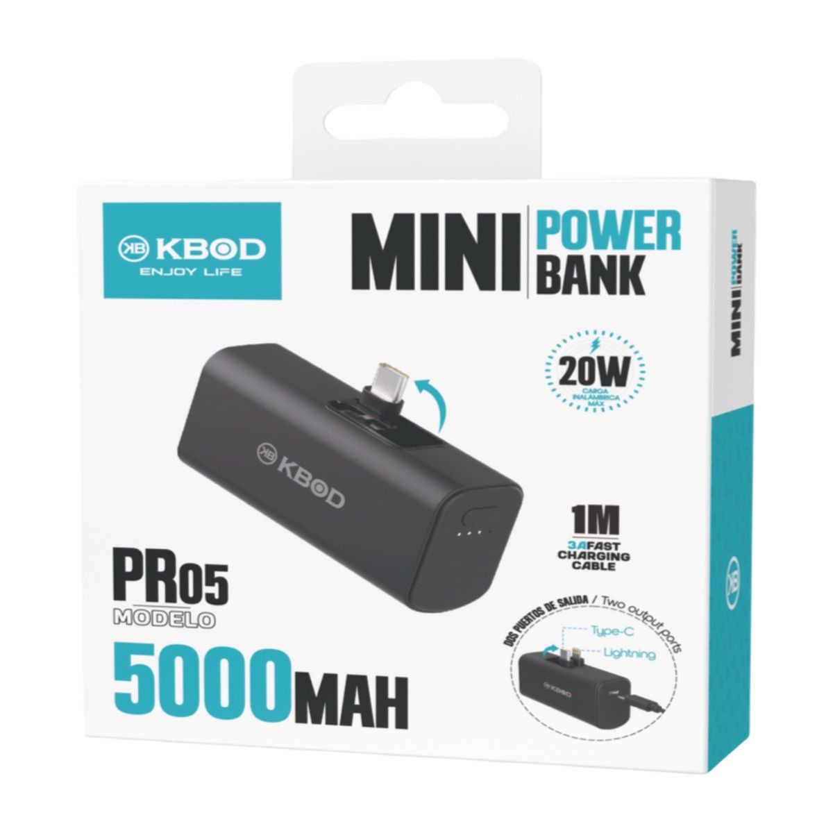 KBOD - Batería Power Bank 5.000 Mah Kbod Mini Pr05 Dual Hasta 20w
