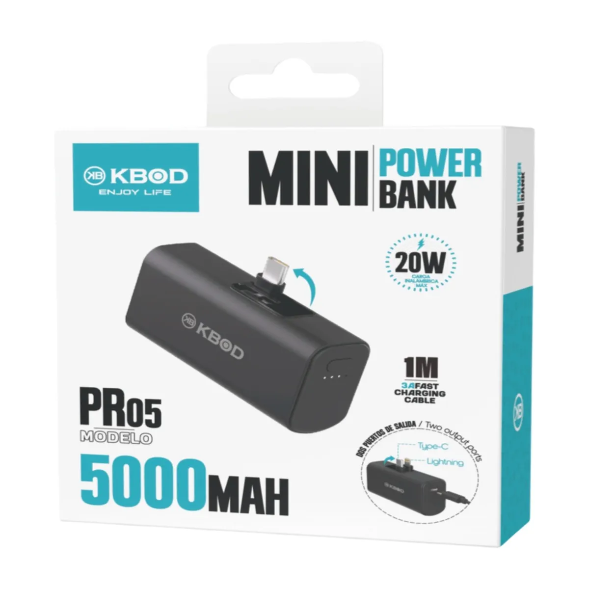 KBOD - Batería Power Bank 5.000 Mah Kbod Mini Pr05 Dual Hasta 20w