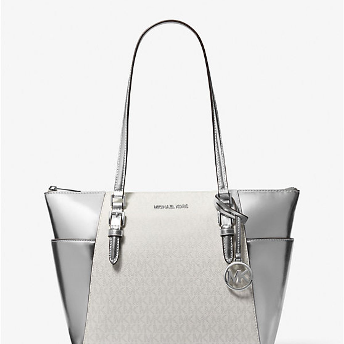 MICHAEL KORS - Cartera de mano Michael Kors Charlotte mediana Color blanca plata