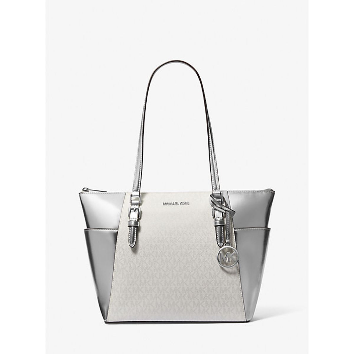 MICHAEL KORS - Cartera de mano Michael Kors Charlotte mediana Color blanca plata