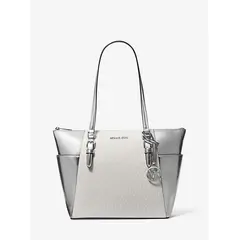 MICHAEL KORS - Cartera de mano Charlotte mediana Color blanca plata