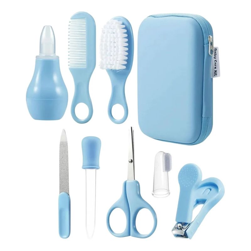 GENERICO - Kit Aseo Para Bebés Cepillo De Pelo Cortaúñas Nariz Limpio