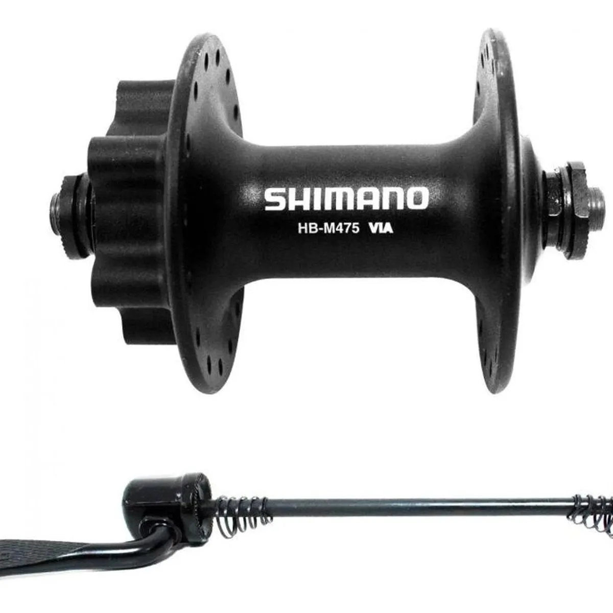 SHIMANO - Maza Buje Shimano Hb-m475 Delantera Mtb 36h Negra 6 Pernos Negro