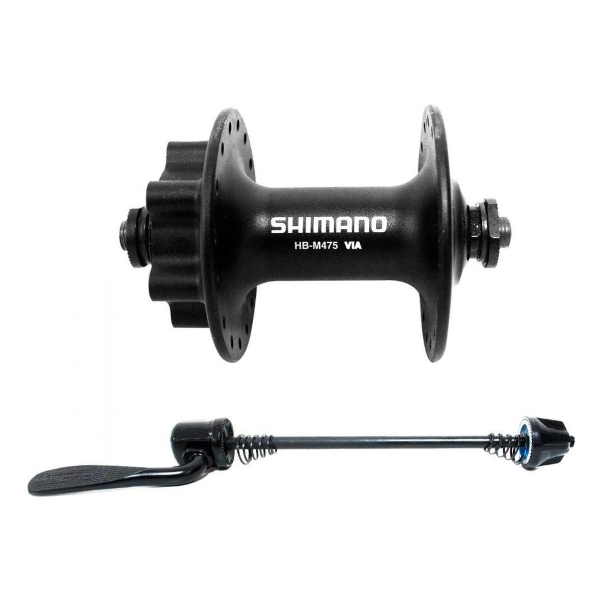 SHIMANO - Maza Buje Shimano Hb-m475 Delantera Mtb 36h Negra 6 Pernos Negro