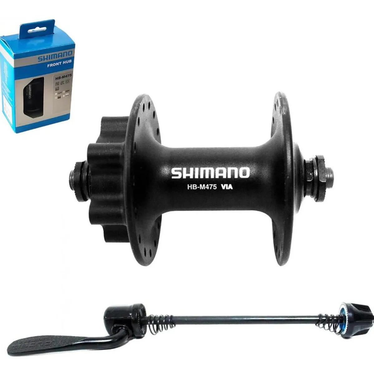 SHIMANO - Maza Buje Shimano Hb-m475 Delantera Mtb 36h Negra 6 Pernos Negro