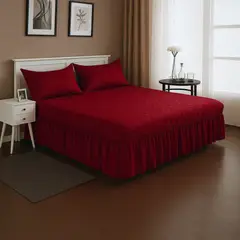 ARMONIA - Juego Faldón Acolchado King + Fundas Incluidas