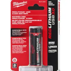 MILWAUKEE - Batería USB REDLITHIUM 3.0 (modelo 48-11-2131 R) de