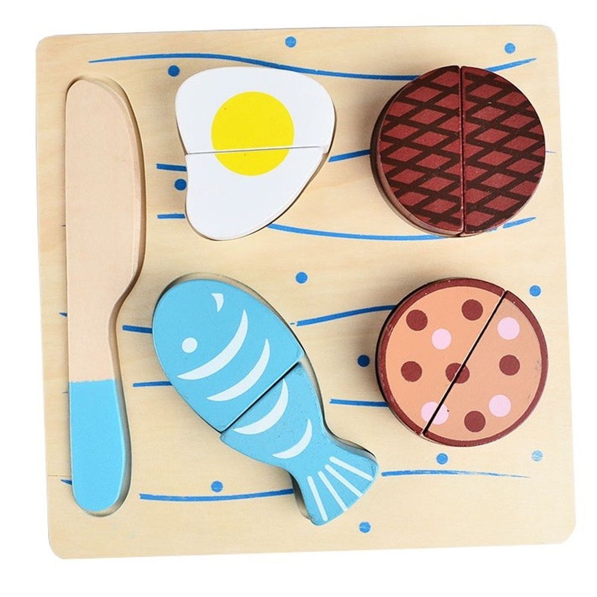 JUGUETON - Juego Madera Tabla Encaje Cortar Alimentos