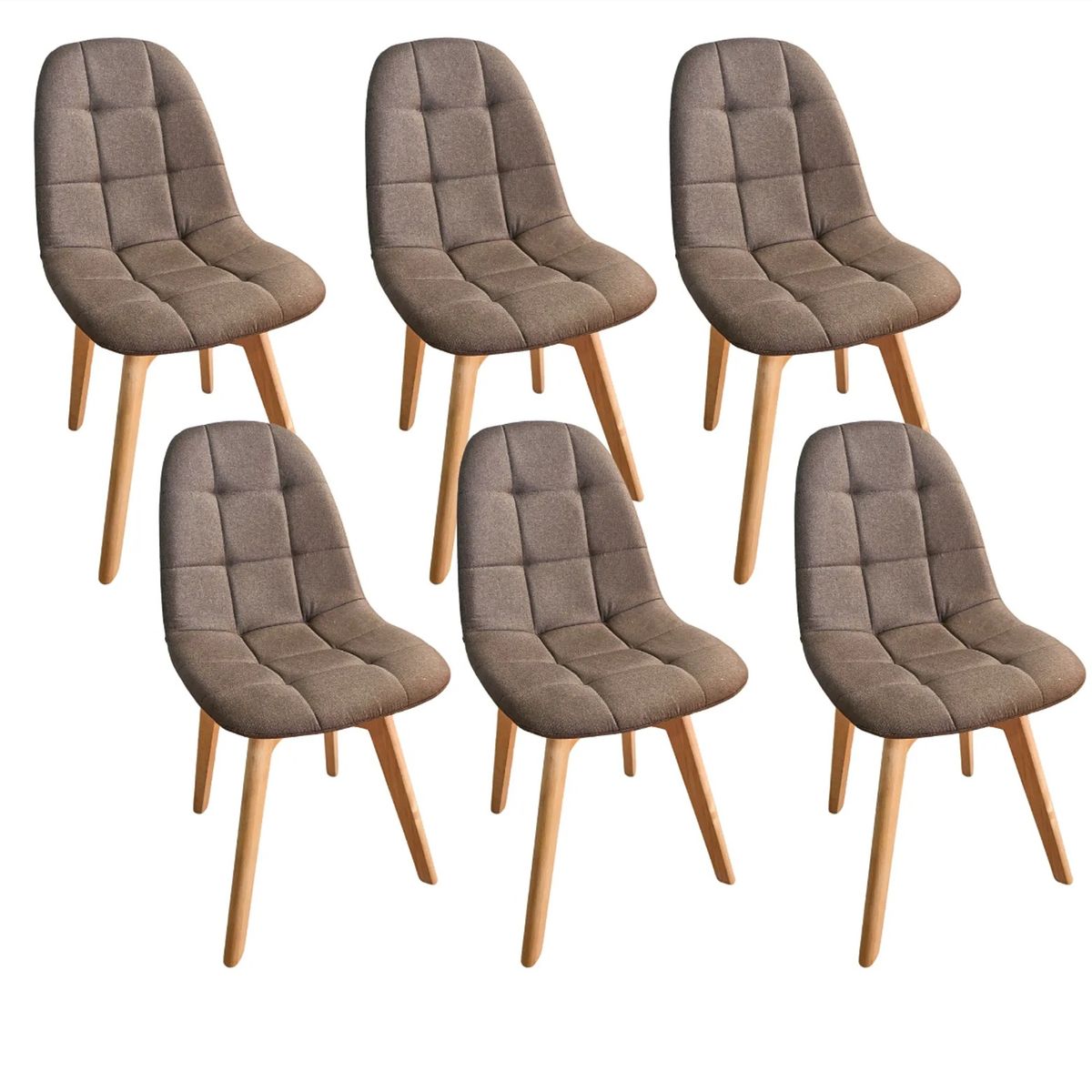 CORI CORI - Pack 6 Sillas Capitonne Lino Cafe