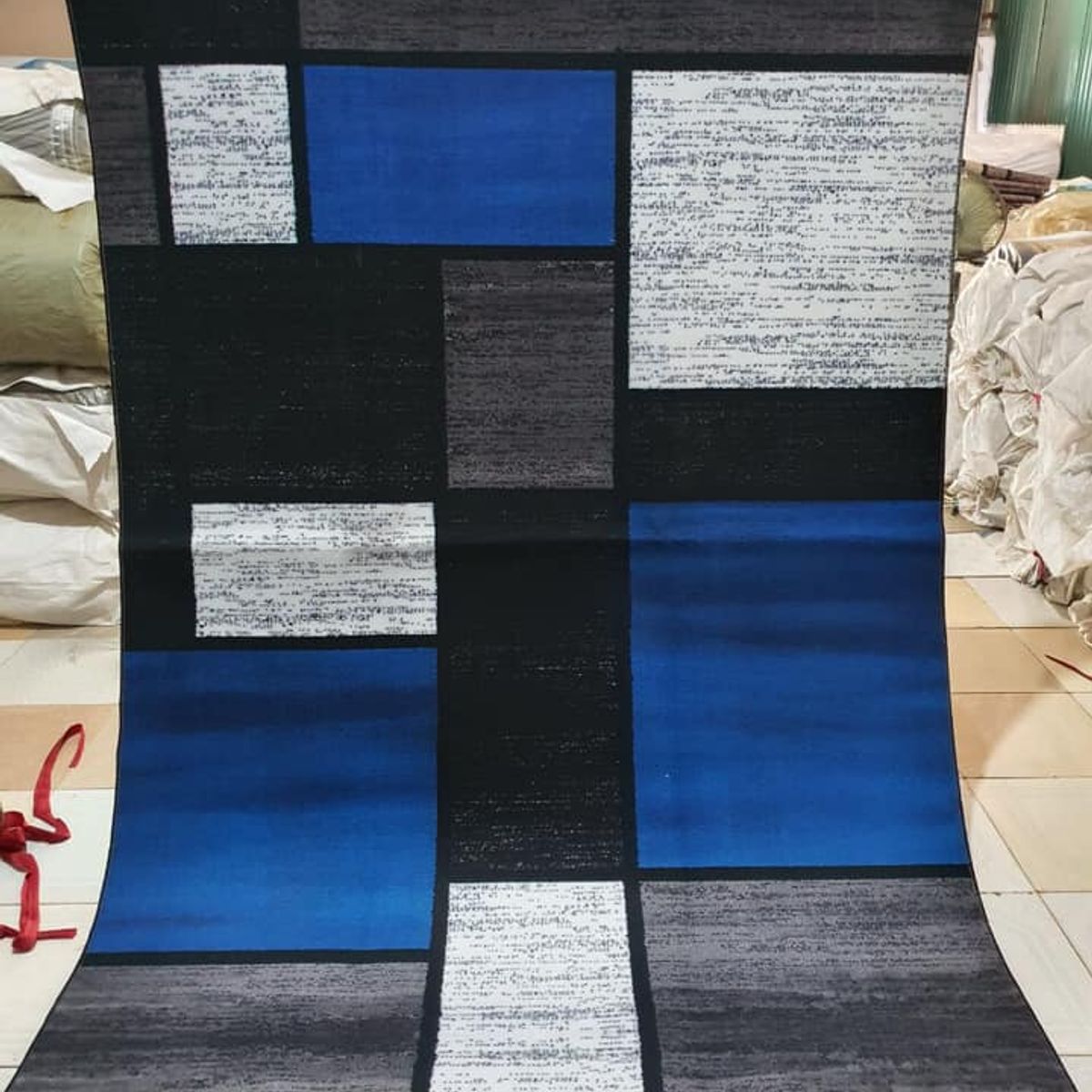 GENERICO - ALFOMBRA PARA LIVING 200X240 DE LUJO CUADRO AZUL  WYM