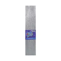 ART AND CRAFT - Papel Crepé Metálico 4 Pliegos De 50x200 Cms - Plateado