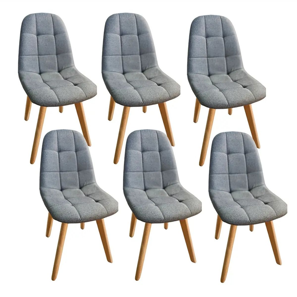 CORI CORI - Pack 6 Sillas Capitonne Lino Gris