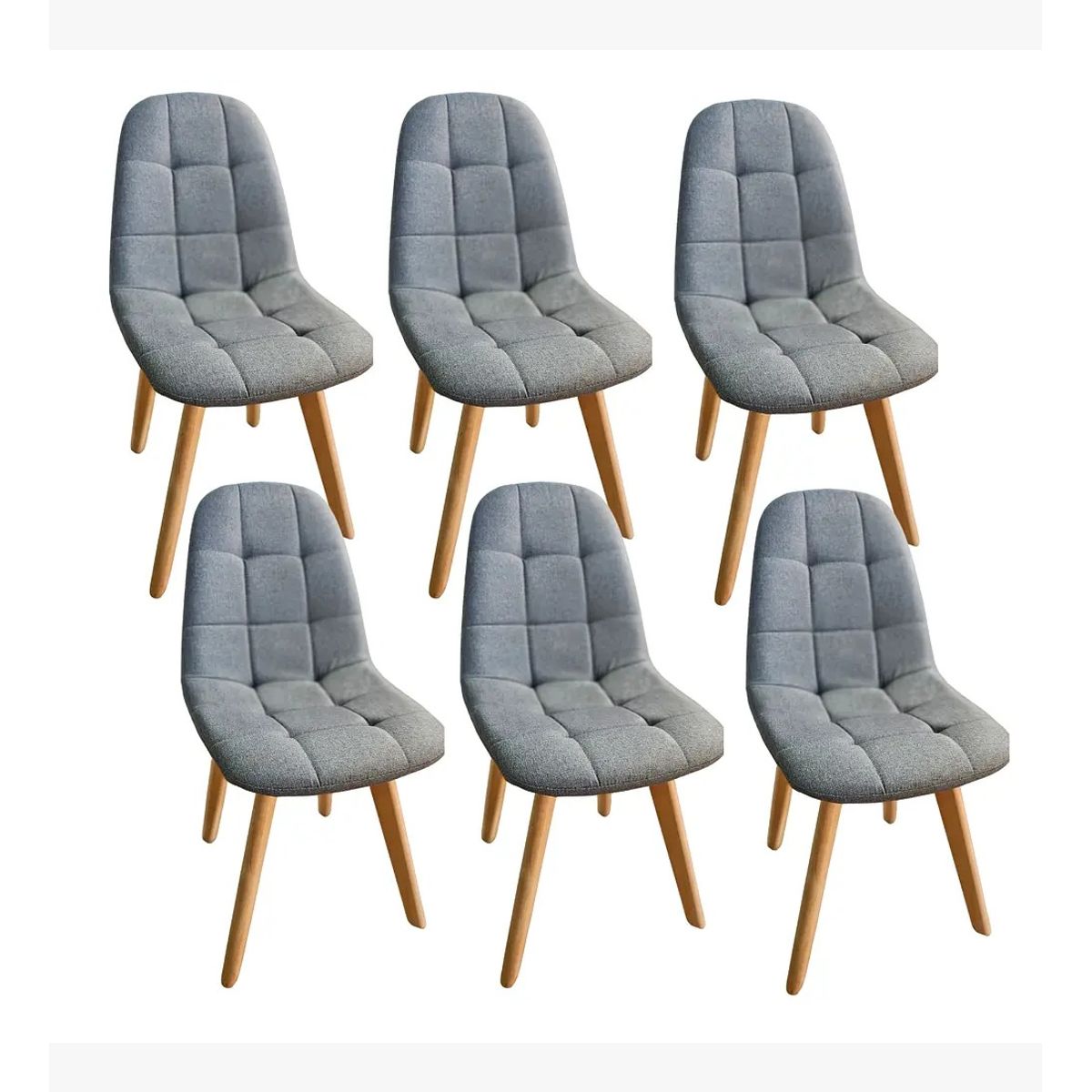 CORI CORI - Pack 6 Sillas Capitonne Lino Gris