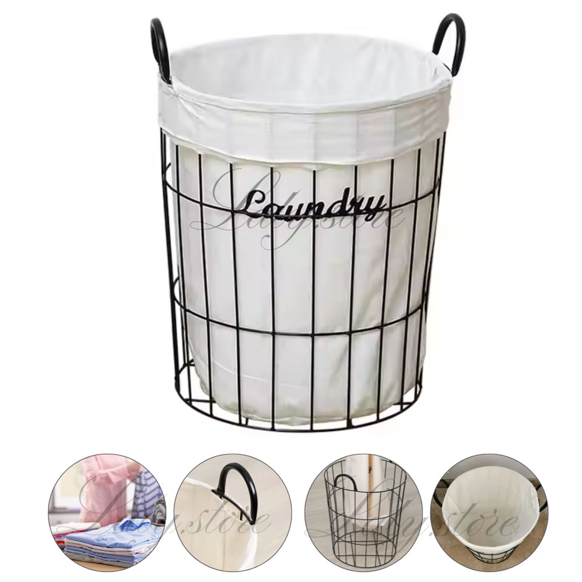 GENERICO - Canasto Cesto Organizador De Ropa Con Rejilla Multiuso