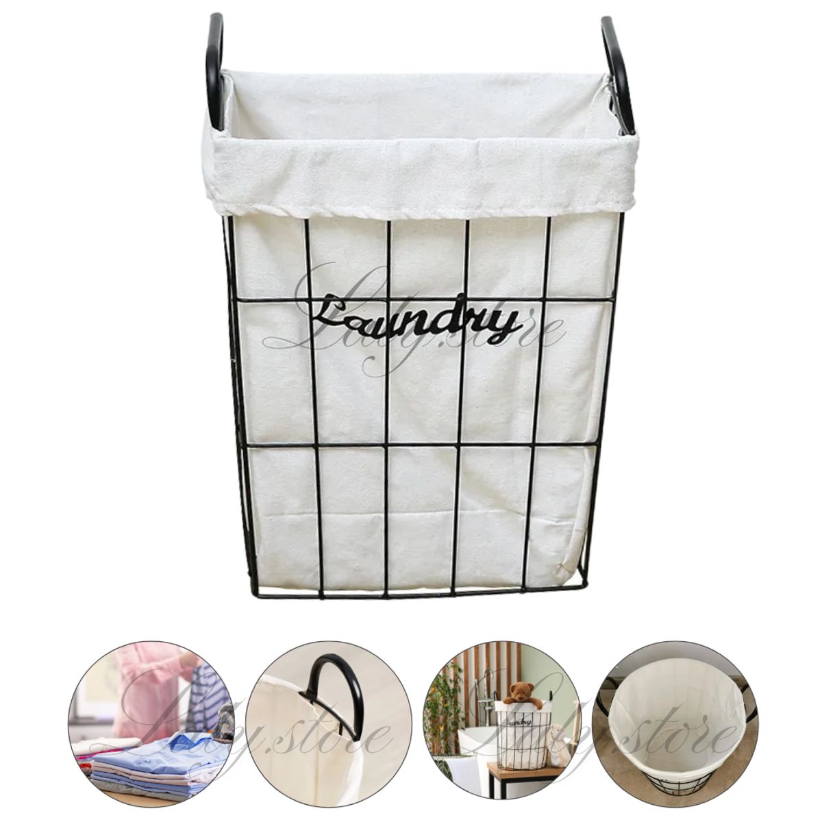 GENERICO - Canasto Cesto Organizador De Ropa Con Rejilla Multiuso