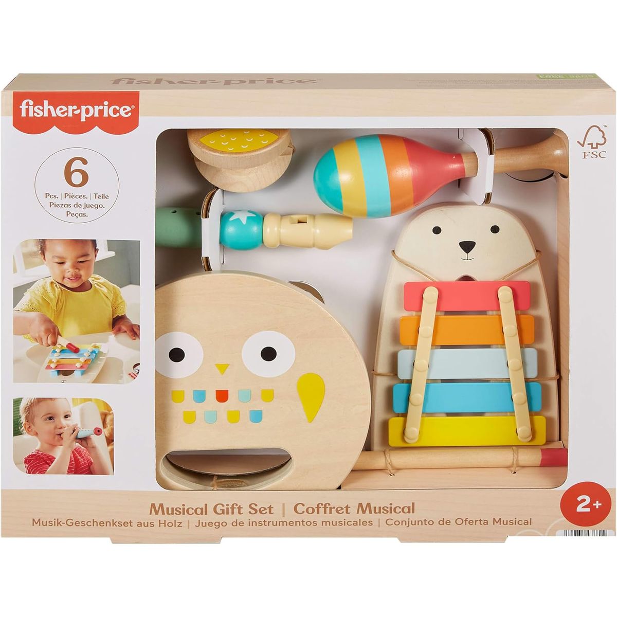 FISHER PRICE - Mi Primera Banda Kit De Instrumentos Musicales De Madera