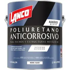 LANCO - Anticorrosivo Poliuretano Techos y Metales Negro GL