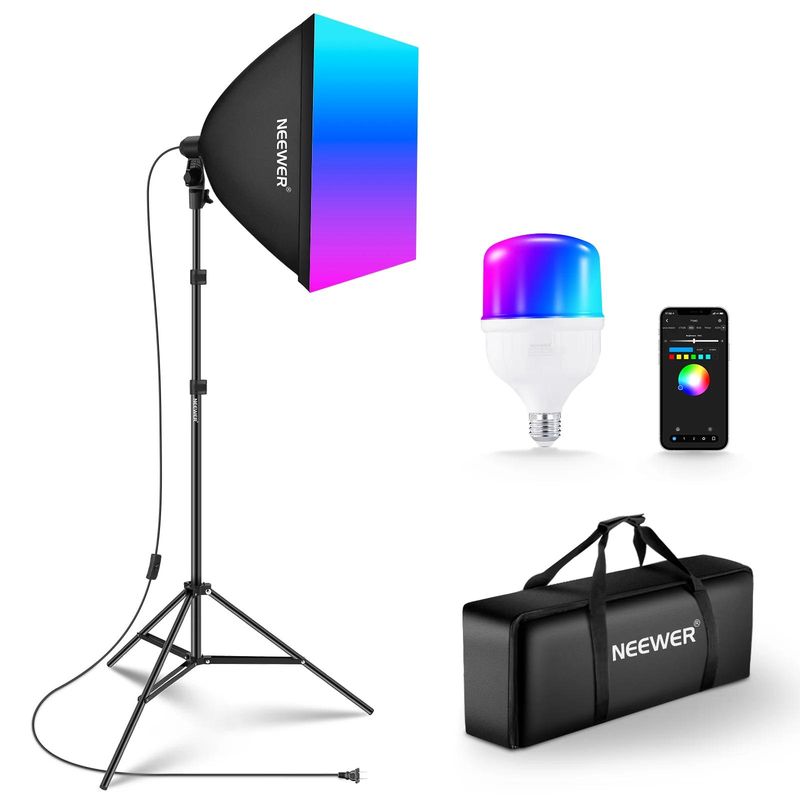 NEEWER - Kit de iluminación NEEWER NK800 de 60x60cm con softbox RGB