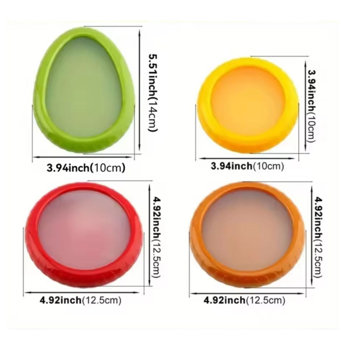 GENERICO - Contenedor Conservador Frutas Verduras Reutilizable Pack X4