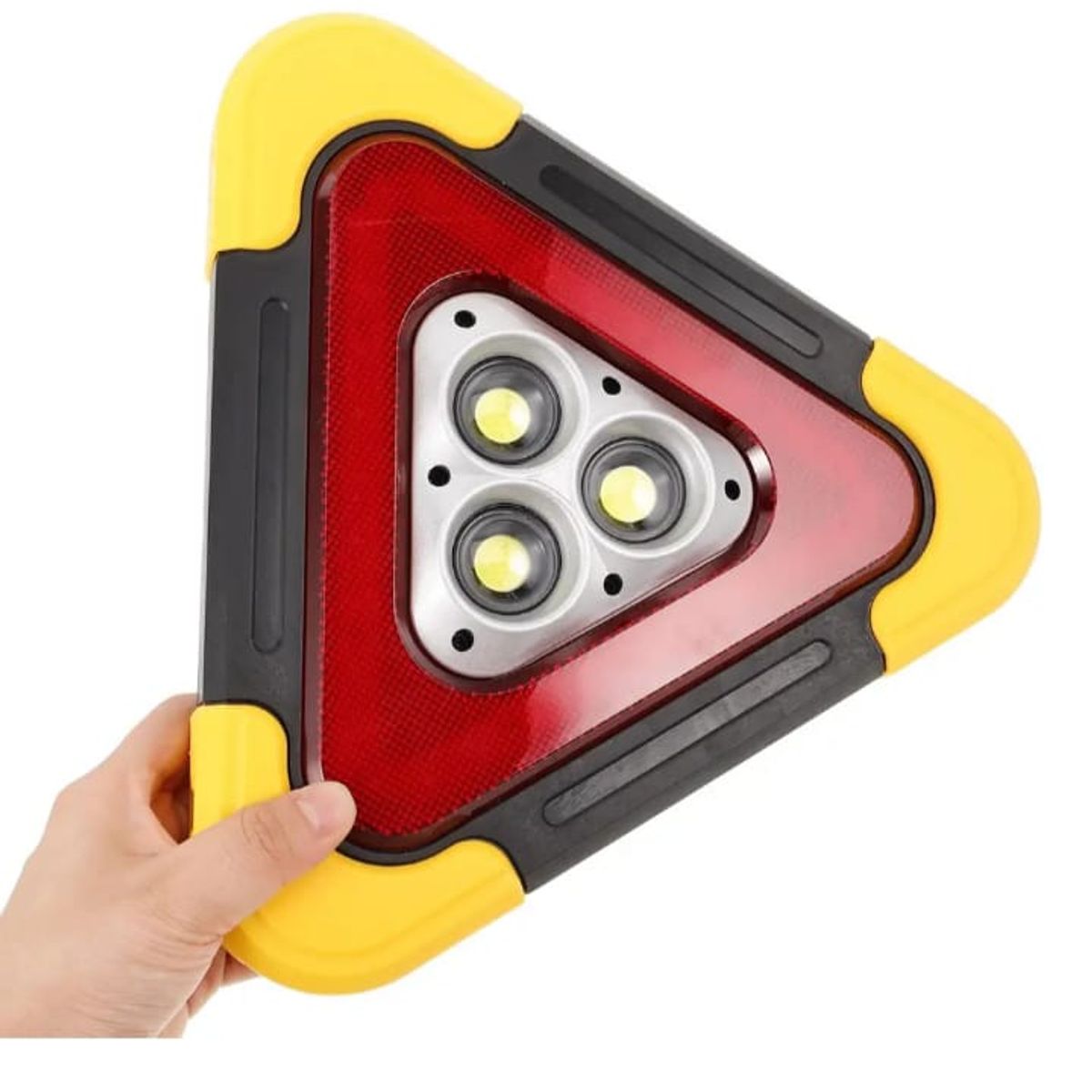 GENERICO - Triangulo de emergencia recargable y con panel solar Luz Led