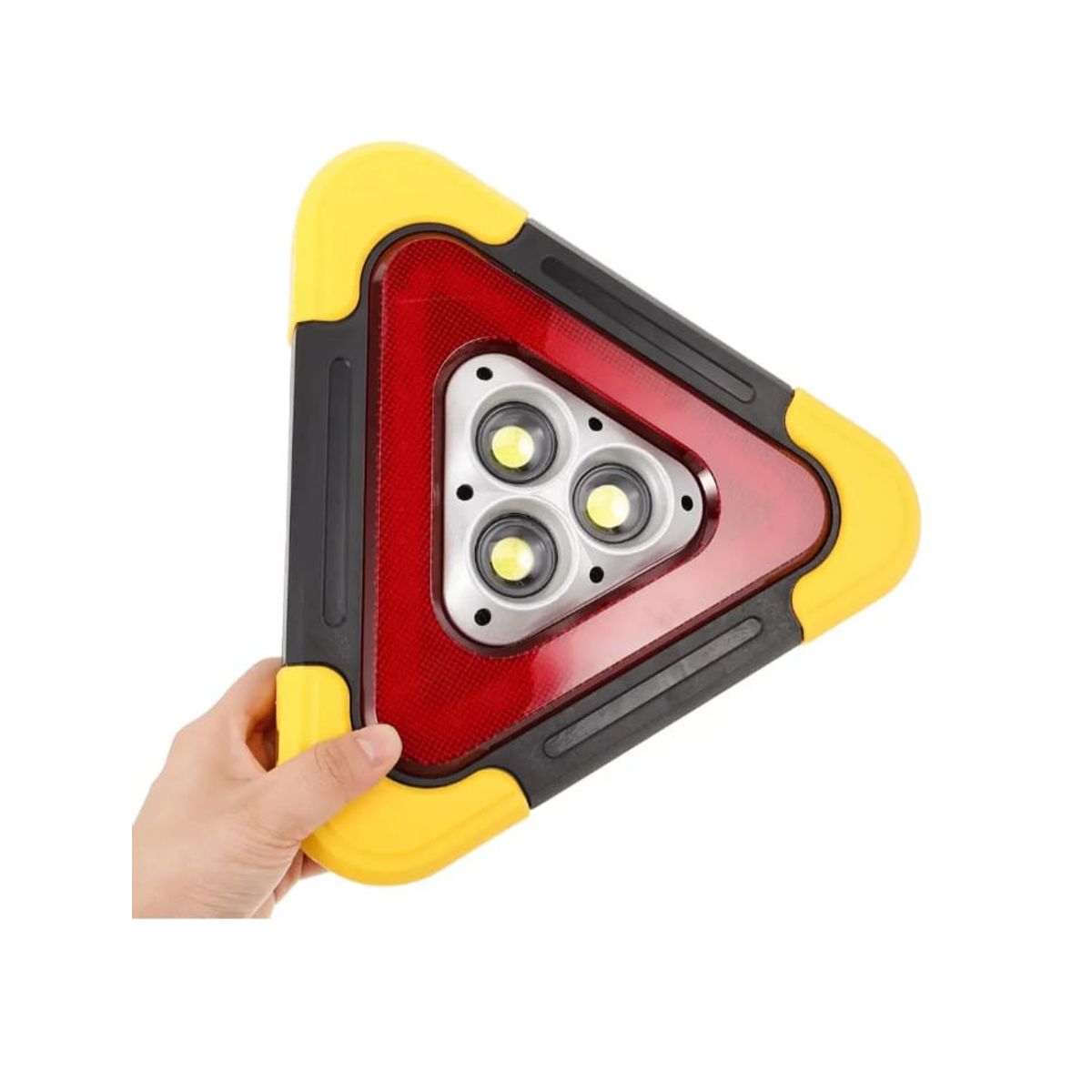 GENERICO - Triangulo de emergencia recargable y con panel solar Luz Led