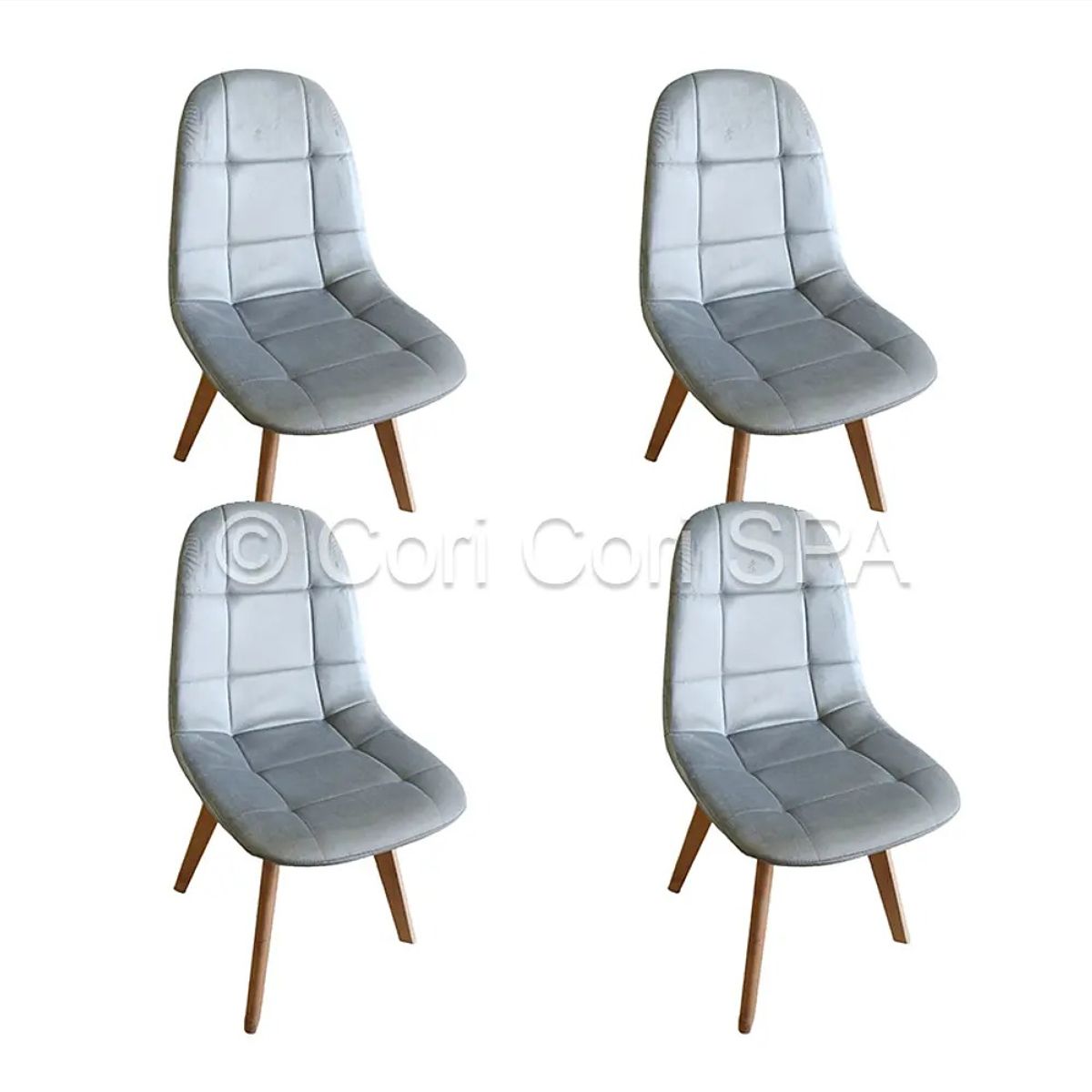 CORI CORI - Pack 4 Sillas Capitonne Velvet Gris