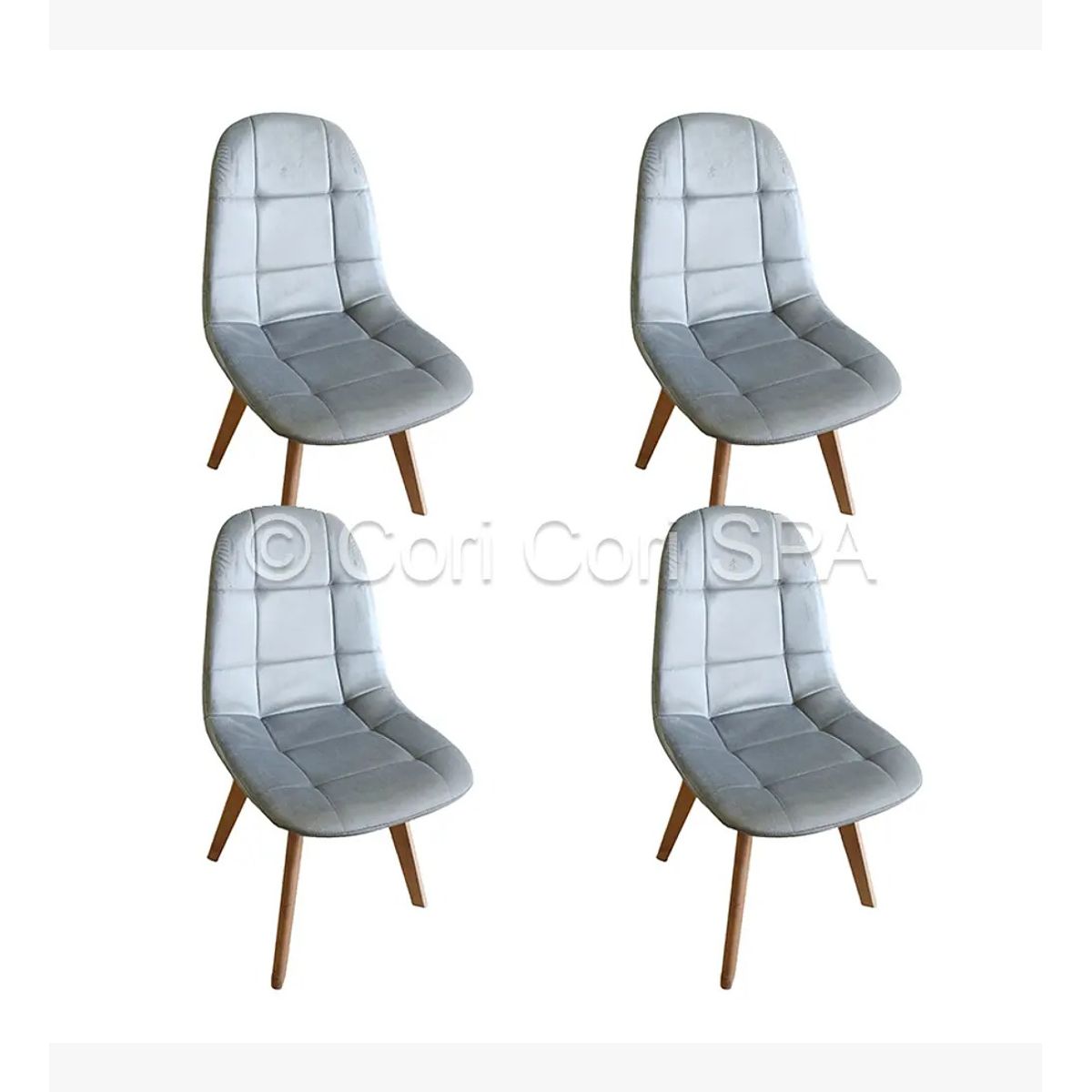 CORI CORI - Pack 4 Sillas Capitonne Velvet Gris