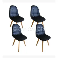CORI CORI - Pack 4 Sillas Capitonne Velvet Negro