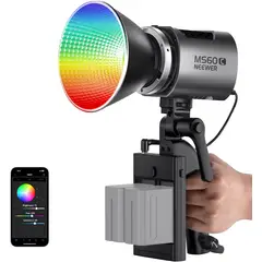 NEEWER - Foco de mano con luz LED RGB para video MS60C