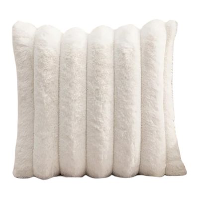 Imagen 2 del producto Set De Piecera Peluda Premium 70 X 210 +2 Fundas Blanco