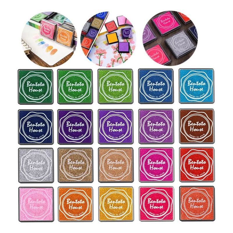 GENERICO - 20 Tampón Dactilar Huellero Para Timbre Colores Almohadilla