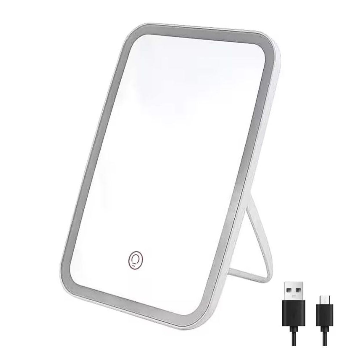 GENERICO - Espejo de Maquillaje con Luz Regulable y Carga USB 3 Tonos de Luz