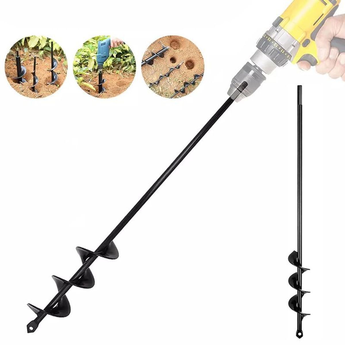 GENERICO - Broca Ahoyador Plantar Jardín Para Taladro Común 5×60cm