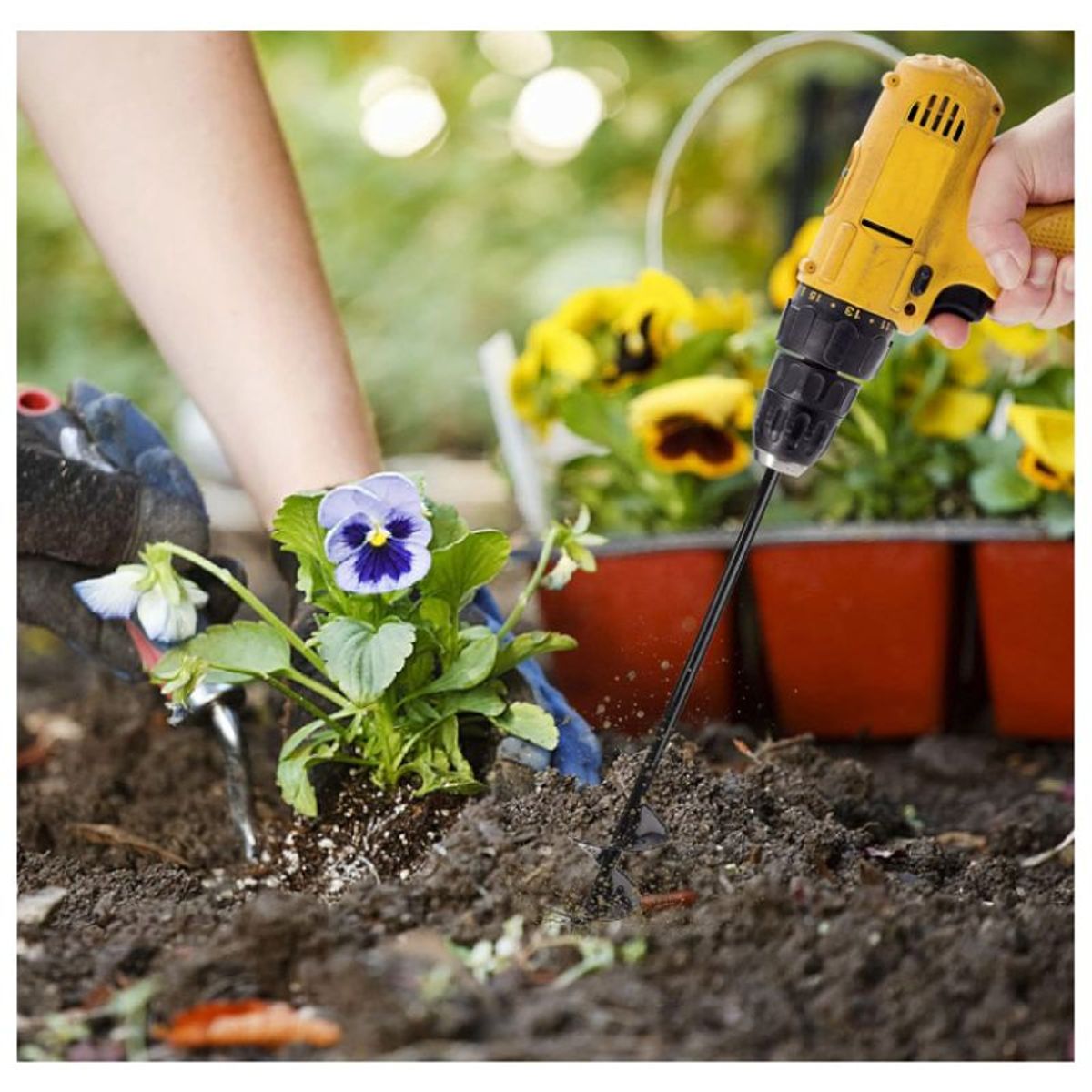 GENERICO - Broca Ahoyador Plantar Jardín Para Taladro Común 5×60cm