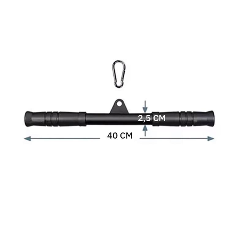 GENERICO - Barra Polea Largo 40 cm - Gimnasio Dorsal Triceps Biceps
