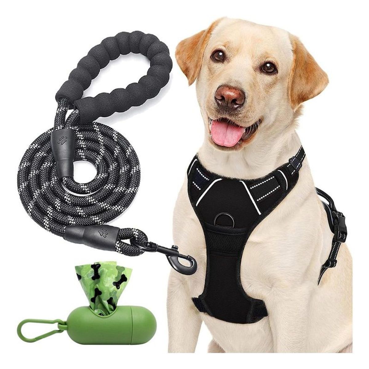 GENERICO - Arnés Ajustable para Perro con Correa y Bolsas Perfumadas