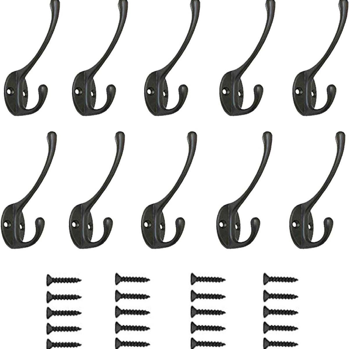 GENERICO - 10 Pcs Ganchos Dobles De Pared Para Llaves Heavy Duty