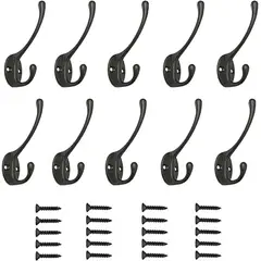 GENERICO - 10 Pcs Ganchos Dobles De Pared Para Llaves Heavy Duty