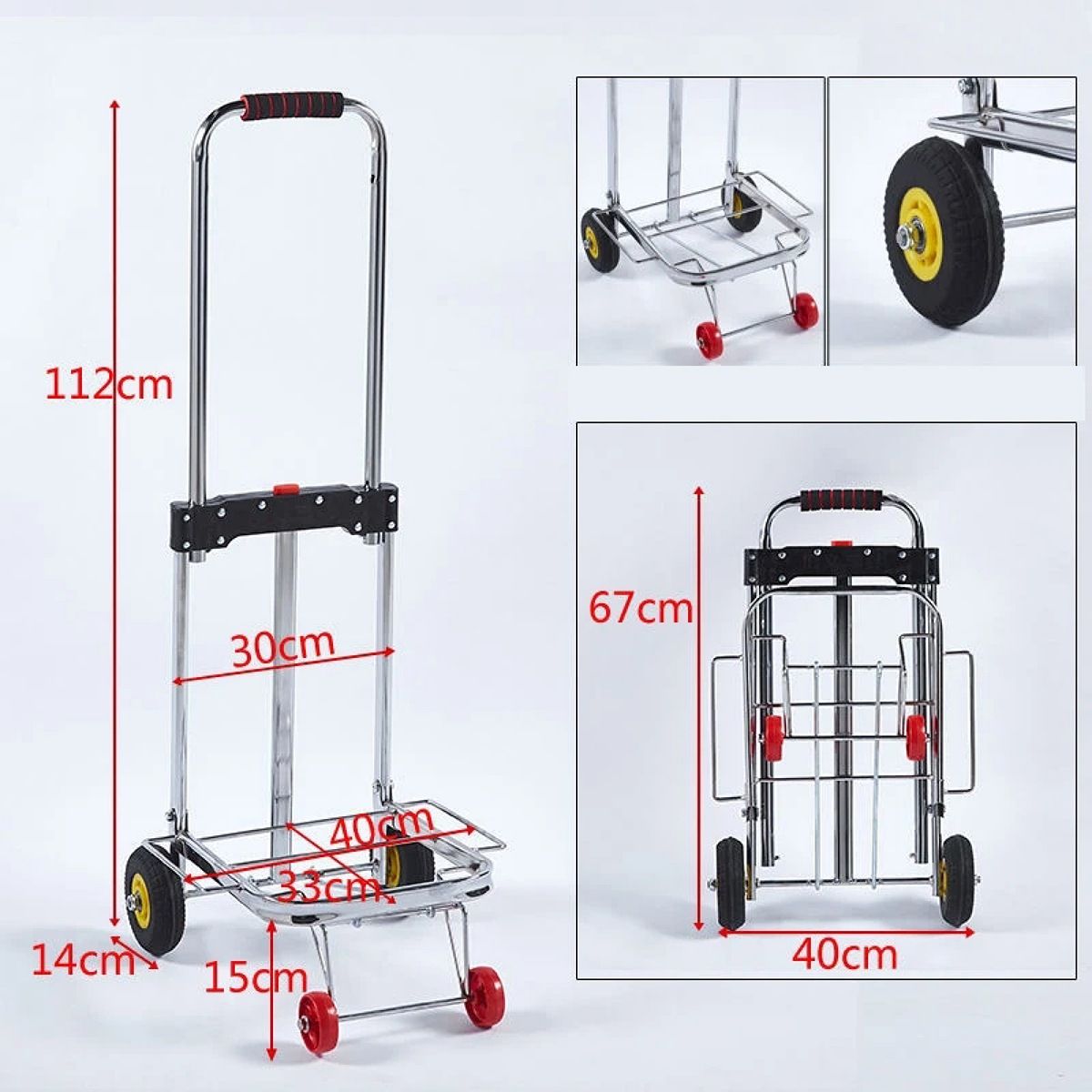 GENERICO - Yegua De Carga 4 Ruedas Firme Carro De Carga